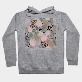 leopard print baby and tropical leaves Hoodie